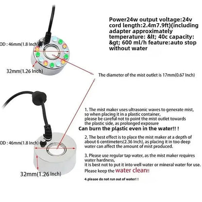 🎃🔥Mist Maker Ultrasonic Fogger – Indoor/outdoor Landscaping & Halloween Decoration