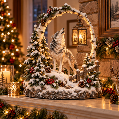 🐻Woodland Bear Family Lantern – Lighted Christmas Forest Tabletop Decor 🎄