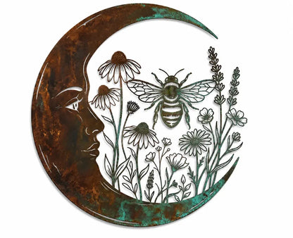 ⏰ LAST DAY  - Handcrafted Metal Crescent Moon Owl Wall Art 🌙🦉 A Timeless Garden Accent Inspired by Nature