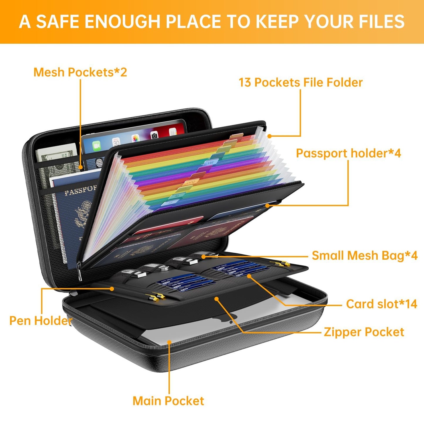 Fireproof File Organizer with Lock