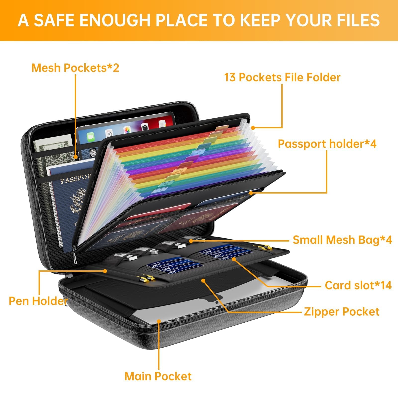 Fireproof File Organizer with Lock