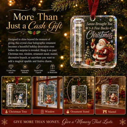 Christmas Cash Gift Ornament — Crystal Money Holder