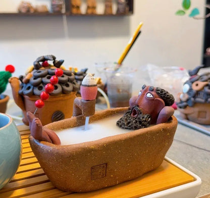 Handmade Bathing Man Incense Burner