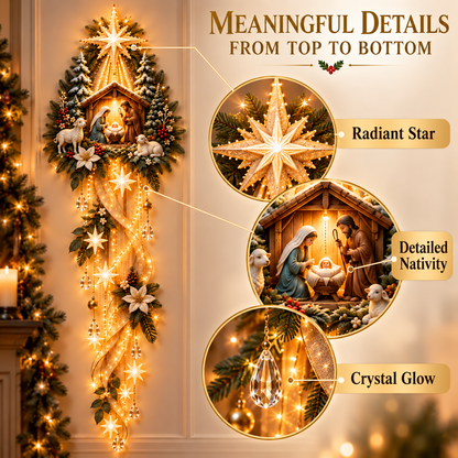 🌟 Nativity Starfall Wall Light – A Meaningful Christmas Glow