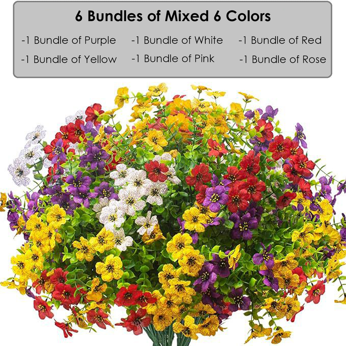 💐Buy More Save More! Artificial Violet Silk Flowers – 6 Colors, Perfect for Home & Wedding Decor