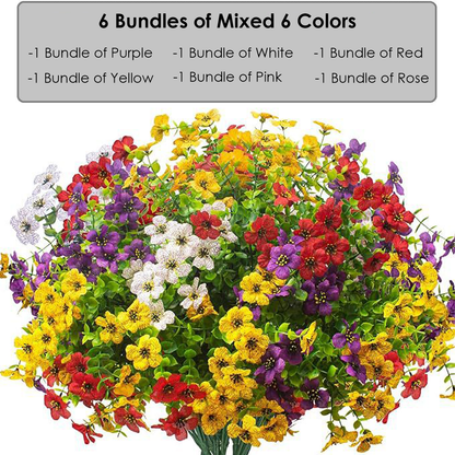 💐Buy More Save More! Artificial Violet Silk Flowers – 6 Colors, Perfect for Home & Wedding Decor