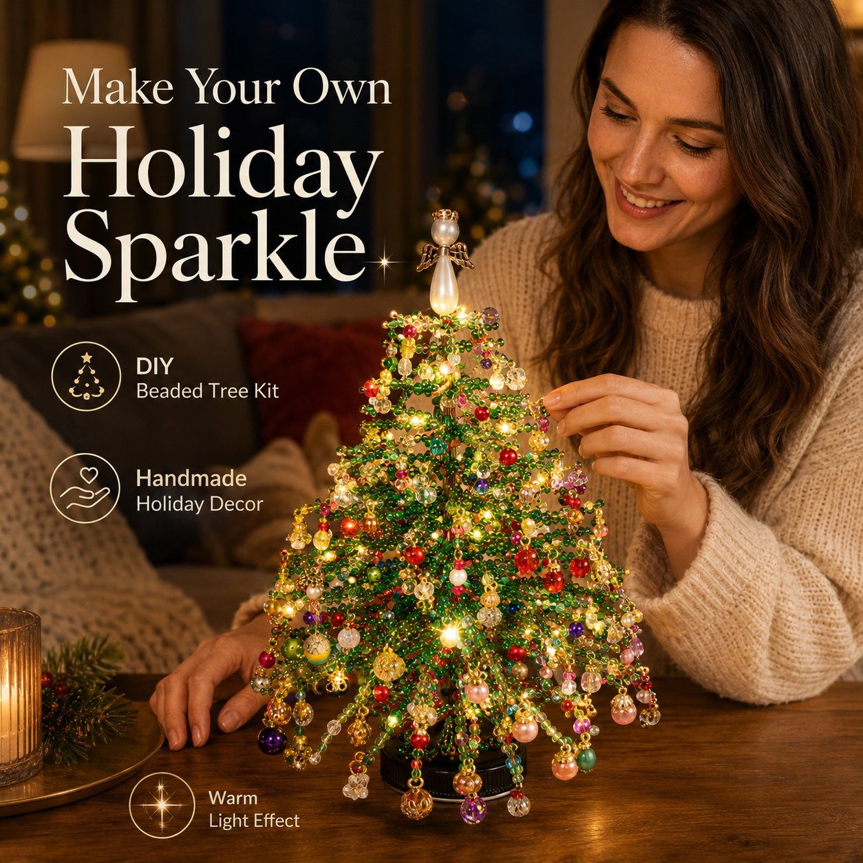 🎄✨ DIY Beaded Christmas Tree Kit