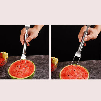🍉 Effortless Fruit Prep-✨ 2-in-1 Fruit Cutter & Fork – For Quick and Easy Fruit Serving! 🍓