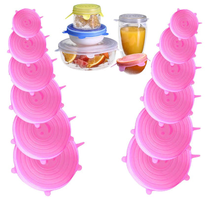 Silicone Stretch Lids, Reusable Airtight Food Covers for Food Storage