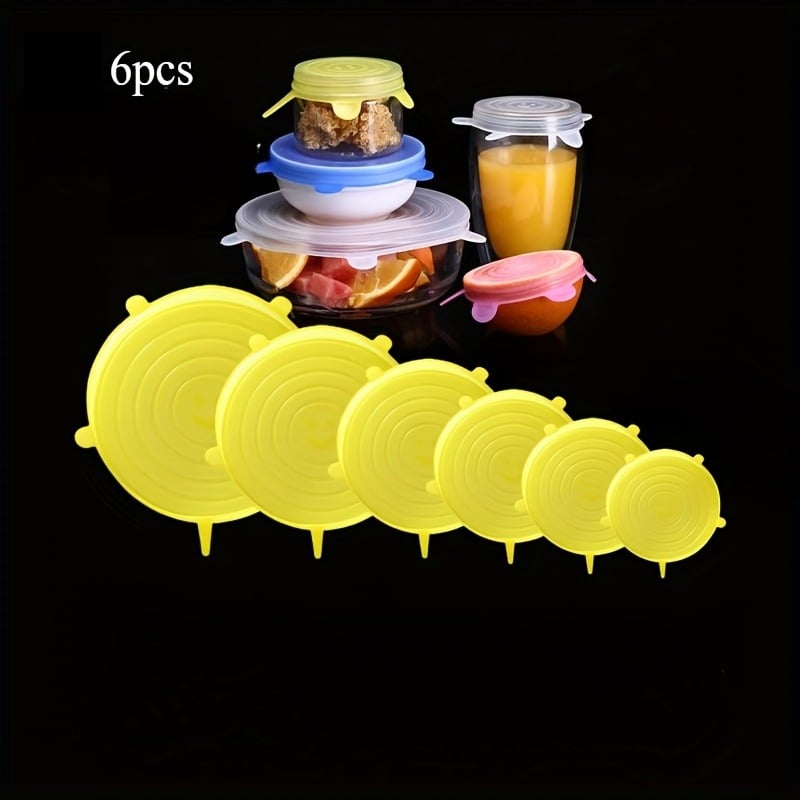 Silicone Stretch Lids, Reusable Airtight Food Covers for Food Storage