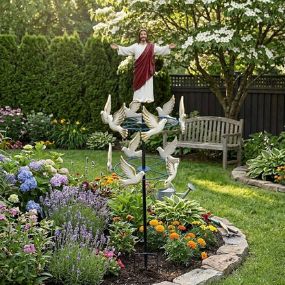 🔥HOT SALE 49% OFF✝️🙏🕊️The Divine Jesus & Holy Dove Garden Wind Spinner⛪🛐