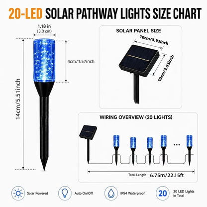 Solar Pathway Lights Outdoor Crystal Bubble