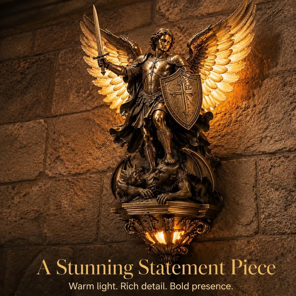 🔥LAST DAY 60% OFF⏰-St. Michael Guardian Angel Wall Light🕊️