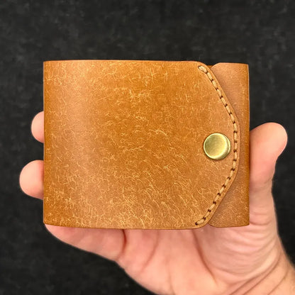 Slim Leather Wallet with Pen Slot – Handcrafted Full-Grain EDC Wallet