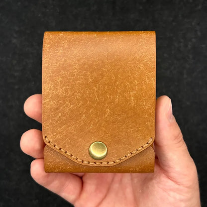 Slim Leather Wallet with Pen Slot – Handcrafted Full-Grain EDC Wallet