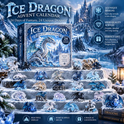 Ice Dragon Advent Calendar 2026 - 24-Day Festive Countdown, Acrylic Charms Blind Box
