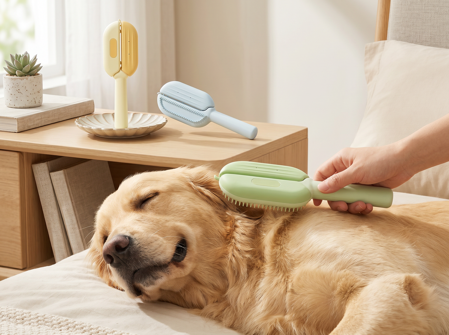 3-in-1 Self-Cleaning Grooming Brush | Pawlish