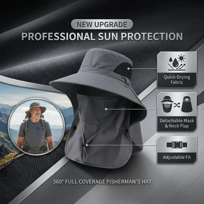 🔥 Hot Deal Fishing Sun Hat with Face Cover, Neck Flap & Breathable Mesh