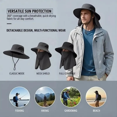 🔥 Hot Deal Fishing Sun Hat with Face Cover, Neck Flap & Breathable Mesh