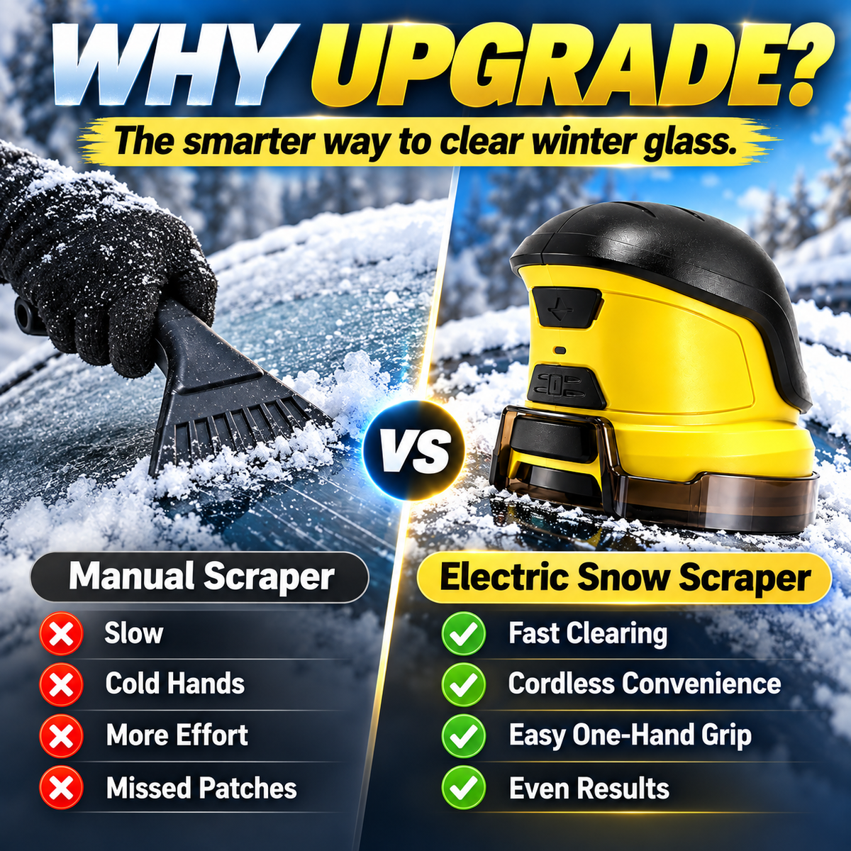🔥 50% OFF TODAY — Cordless Electric Snow Scraper | Clear Frost & Ice in Seconds