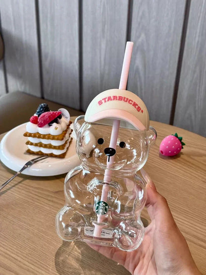 2026 New Bearista Bear Cup Tumblers Strawberry Topper Baseball cap