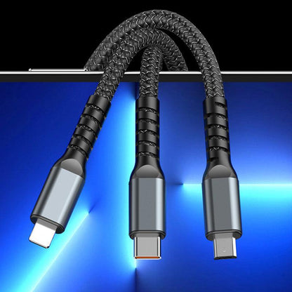 🎁Hot Sale 49% OFF⏳Transparent Luminous 3-in-1 Super Fast Charging Cable - clarioy