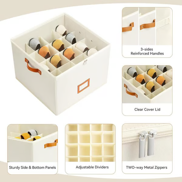 ⏰🔥LIMITED TIME 49% OFF! 👟 Fabric Shoe Organizer Storage Box – Foldable, Large Capacity, Dustproof & Breathable for Closet & Bedroom 🧺✨