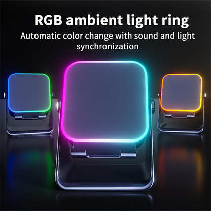 🎵5-in-1 Wireless Induction Bluetooth Speaker with Adjustable Phone Stand