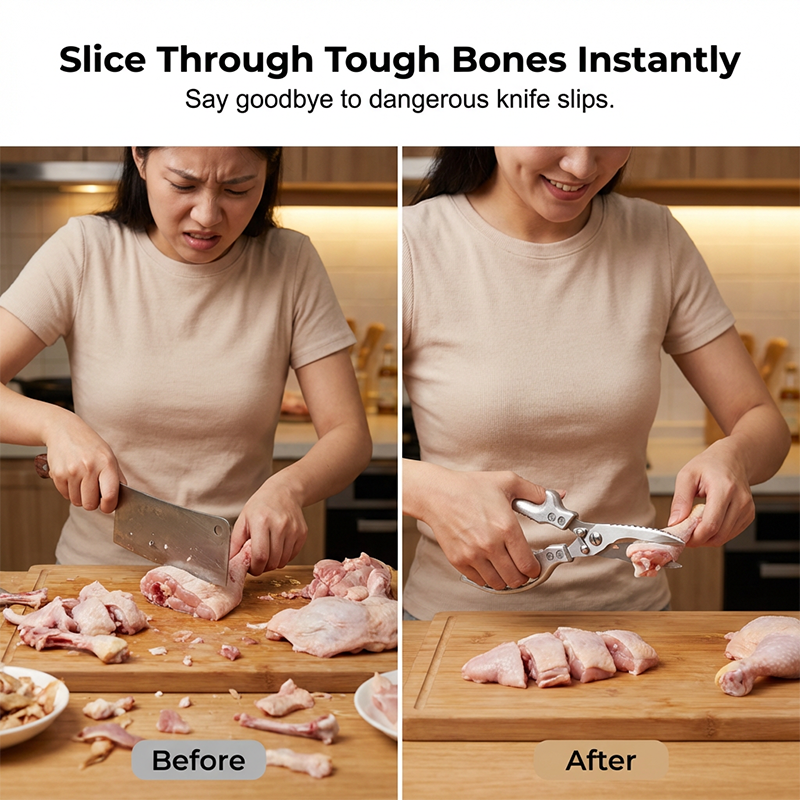 ✂️🍗 Heavy-Duty Multi-functional Kitchen Shears – Cuts Like a Beast! 🔪💪