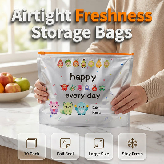 Reusable Aluminum Foil Sealable Storage Bags (10-Pieces)