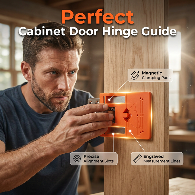 ⏰ Cabinet Door Hinge Drilling Guide – Magnetic Clamp, Precise Alignment, 35mm 🪚