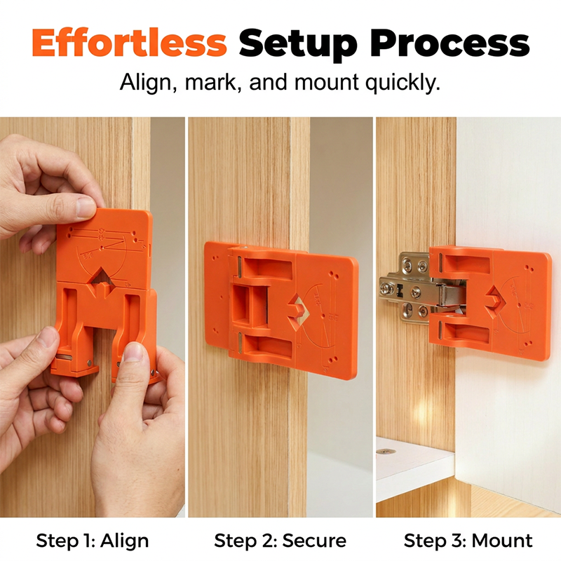 ⏰ Cabinet Door Hinge Drilling Guide – Magnetic Clamp, Precise Alignment, 35mm 🪚