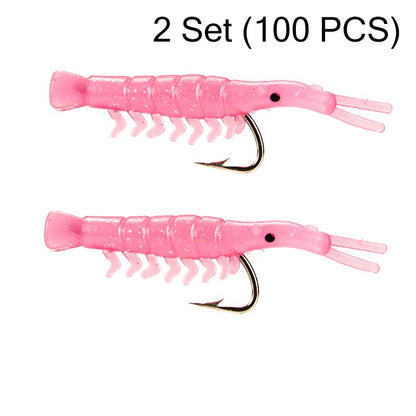 🥳2026 HOT SALE🥳💞50K+ SOLD!🐟💪 50% OFF! 50PCS Soft Shrimp Lures – Realistic texture, sharp hidden hooks. Works in rivers, lakes & sea. No more missed strikes! 🏆🎣