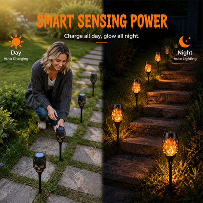 Solar Halloween Skull Garden Stake Lights