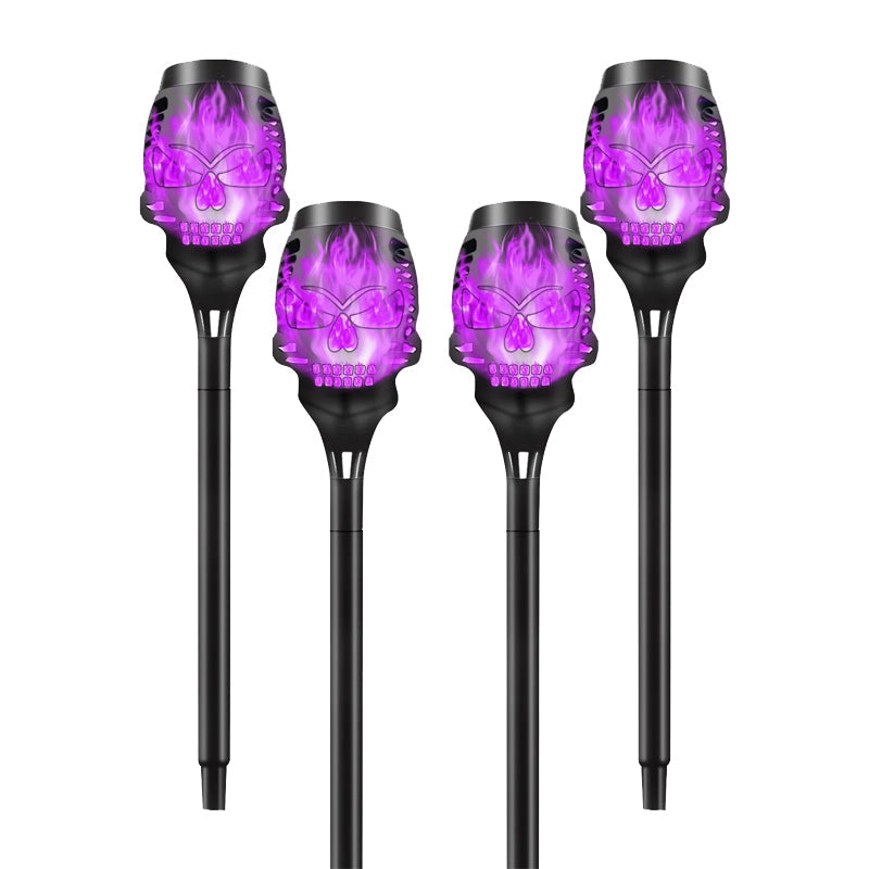 Solar Halloween Skull Garden Stake Lights