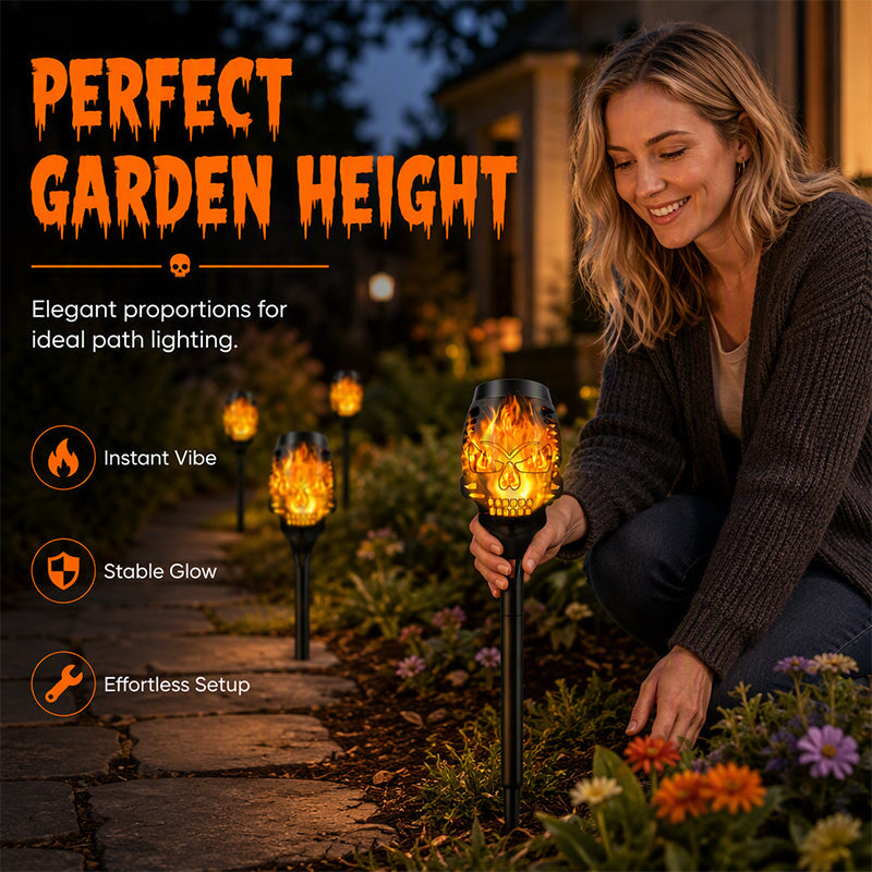 Solar Halloween Skull Garden Stake Lights