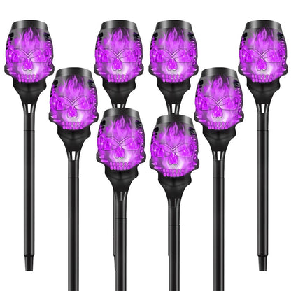 Solar Halloween Skull Garden Stake Lights