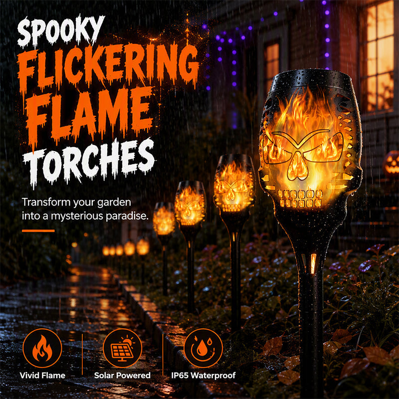 Solar Halloween Skull Garden Stake Lights