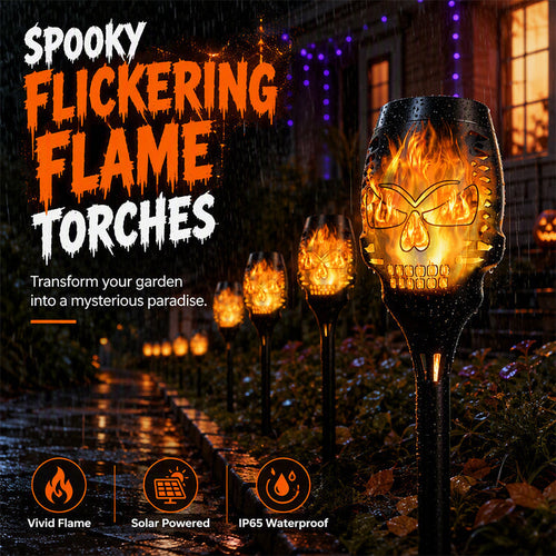 Solar Halloween Skull Garden Stake Lights