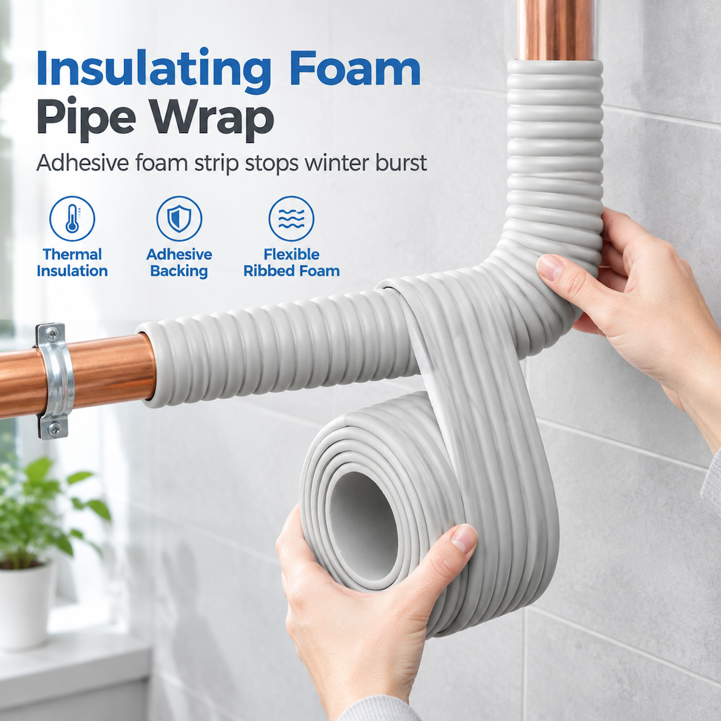 📢 Last Day Buy 1 Get 1 Free 💥Adhesive Pipe Insulation Wrap Outdoor Winter Anti Freeze Thermal Foam Sleeve for Water and Solar Pipes