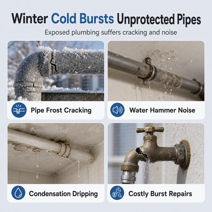 📢 Last Day Buy 1 Get 1 Free 💥Adhesive Pipe Insulation Wrap Outdoor Winter Anti Freeze Thermal Foam Sleeve for Water and Solar Pipes