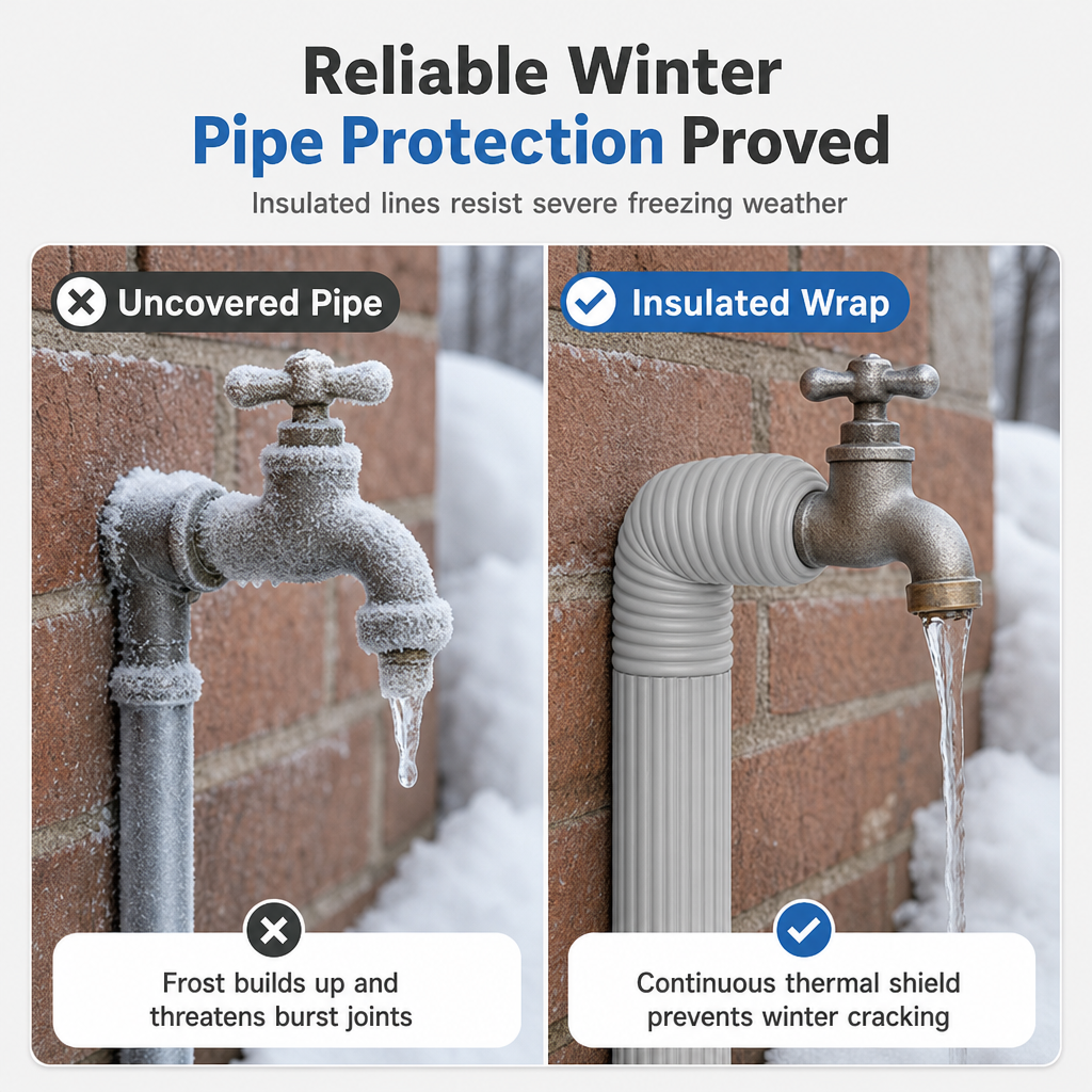 📢 Last Day Buy 1 Get 1 Free 💥Adhesive Pipe Insulation Wrap Outdoor Winter Anti Freeze Thermal Foam Sleeve for Water and Solar Pipes