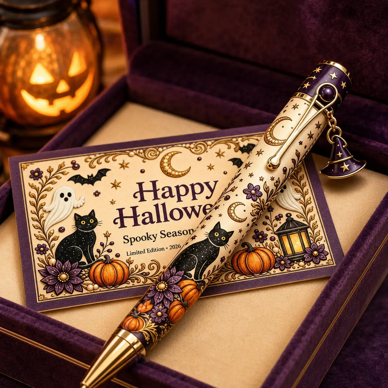 Black Cat Halloween keepsake pen gift set